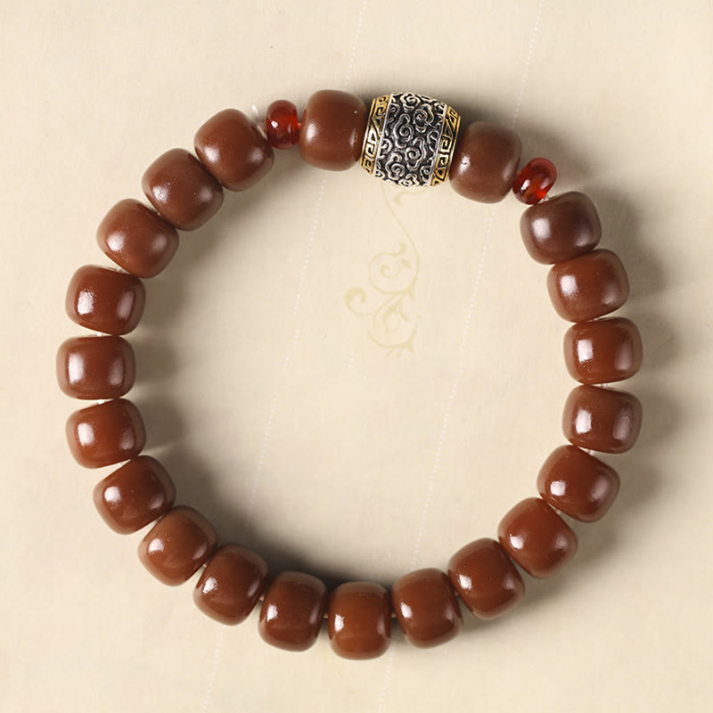 Fortune Jewel Bodhi Seed Auspicious Cloud Fu Character Bead Peace Bracelet