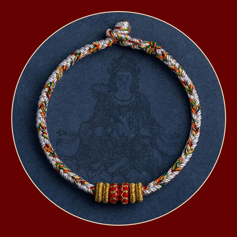 Fortune Jewel Tibet Handmade Chinese Zodiac Natal Buddha Luck Strength Braided String Bracelet