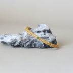 Fortune Jewel Cyan Jade Copper Auspicious Clouds Calm Healing Bracelet Bangle