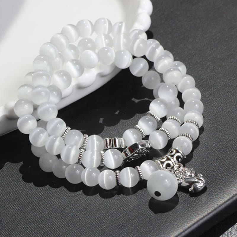 Fortune Jewel Cat Eye PiXiu Support Triple Wrap Bracelet