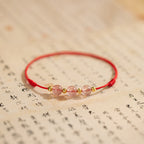 Fortune Jewel Strawberry Crystal Beads Luck Red String Anklet