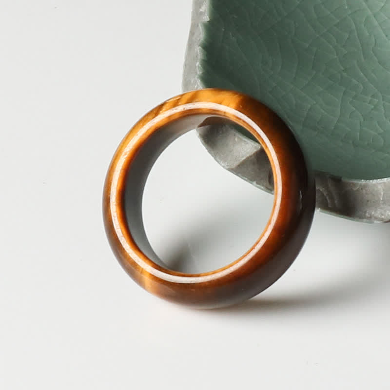 Fortune Jewel Tiger Eye Stone Strength Protection Ring