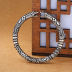 Fortune Jewel Dragon Head Carved Luck Bracelet Bangle Fortune Jewel