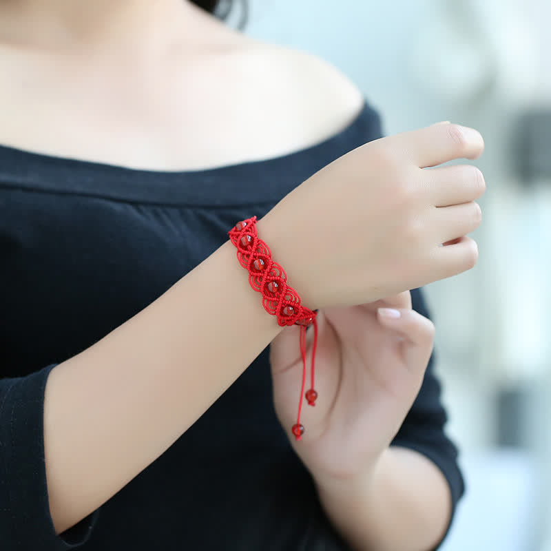 Fortune Jewel Red Agate Confidence Red String Bracelet