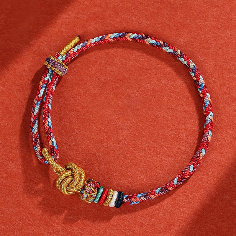 Fortune Jewel Handmade Dunhuang Colorful Rope Protection Braid String Bracelet