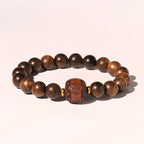 Fortune Jewel Rosewood Auspicious Clouds Totem Fu Character Bamboo Pattern Warmth Bracelet