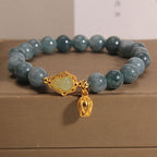 Fortune Jewel Natural Jade Gourd Tulip Charm Luck Bracelet
