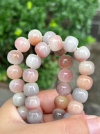 Soft Purple Floral Patterned Slightly Drunken Bodhi Bracelet 13mm