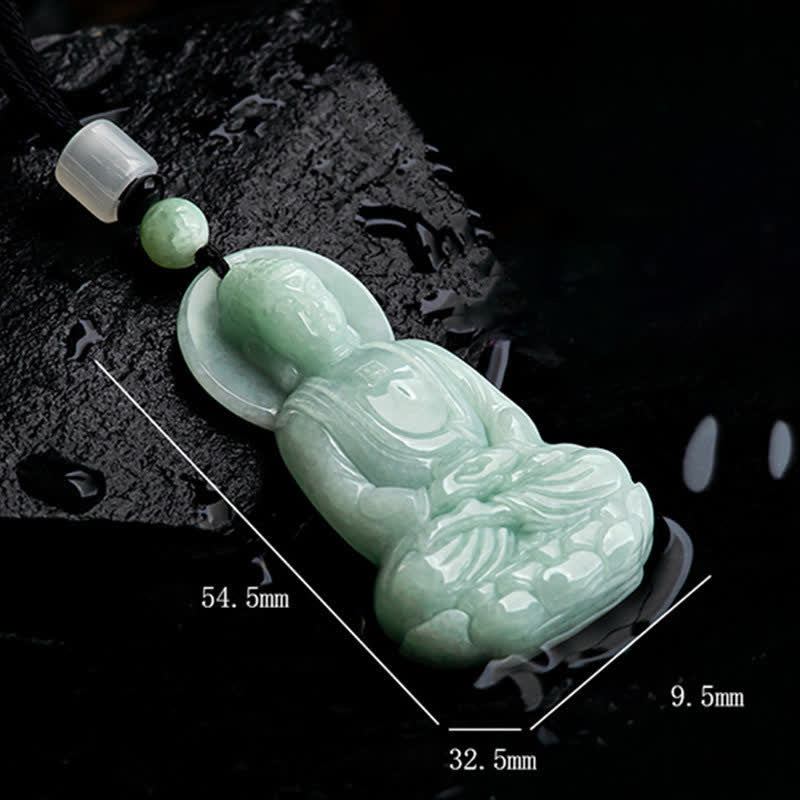 Fortune Jewel Amitabha Buddha Jade Amulet Compassion String Necklace Fortune Jewel