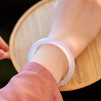 Fortune Jewel Natural Chalcedony Harmony Positive Bracelet Bangle