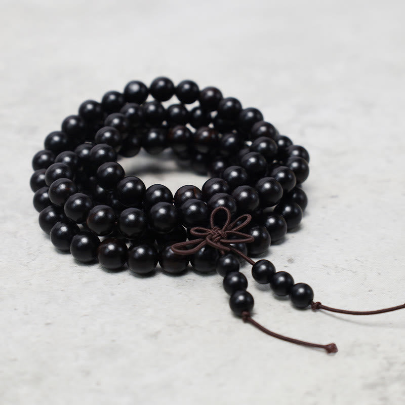 Fortune Jewel 108 Mala Beads Bracelet Prayer Meditation Sandalwood Elastic
