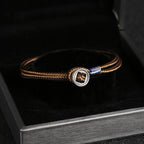 Fortune Jewel  925 Sterling Silver Handmade Button Protection Weave String Bracelet