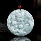 Fortune Jewel Chinese Zodiac Dragon Jade Success Amulet String Necklace