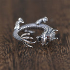 Fortune Jewel 925 Sterling Silver Dragon Luck Protection Ring Fortune Jewel