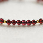 Fortune Jewel Natural Garnet Golden Beads Stability Bracelet