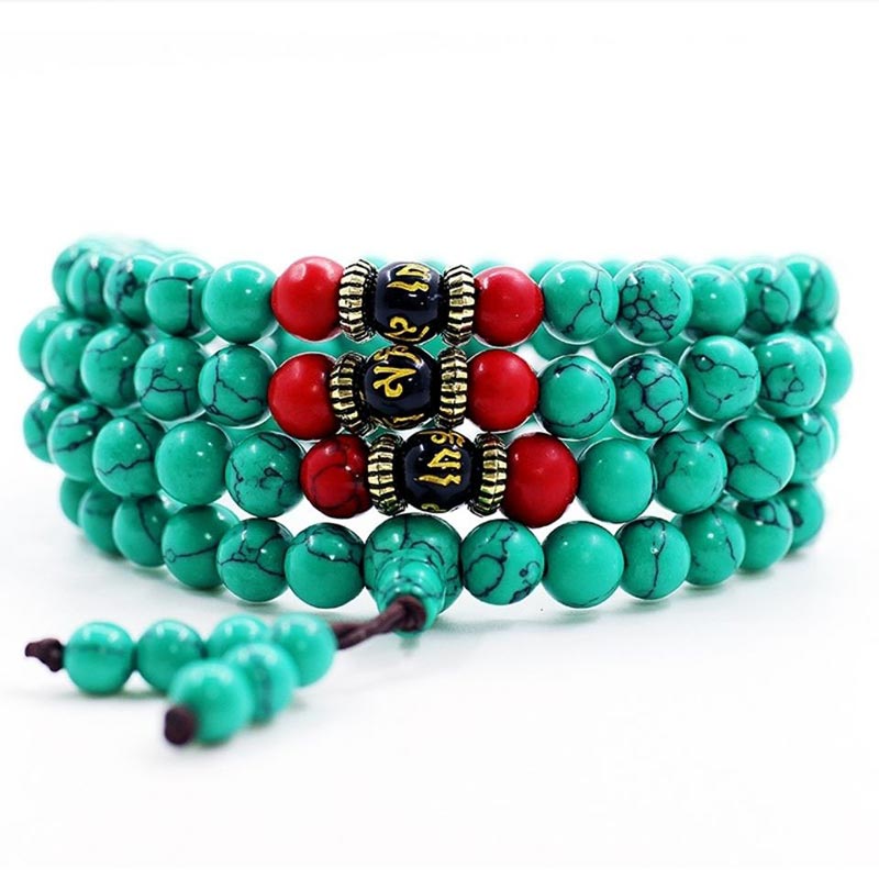 Fortune Jewel Tibetan Turquoise Purification Necklace Mala