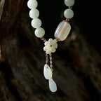 Fortune Jewel "Hoping for Purity and Peace"Natural White Jade Bracelet Includes Gift Message Card Fortune Jewel