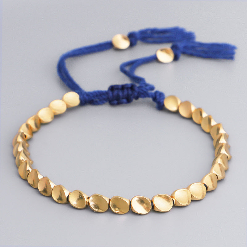 Fortune Jewel Tibetan Copper Beads Healing Luck Bracelet