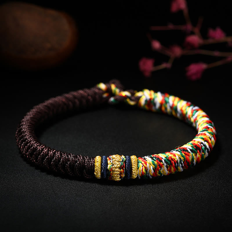Fortune Jewel Tibetan Handmade Multicolored Thread King Kong Knot Strength Braid String Bracelet