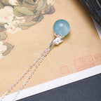 Fortune Jewel 925 Sterling Silver Natural Aquamarine Leaf Flower Peace Earrings Necklace