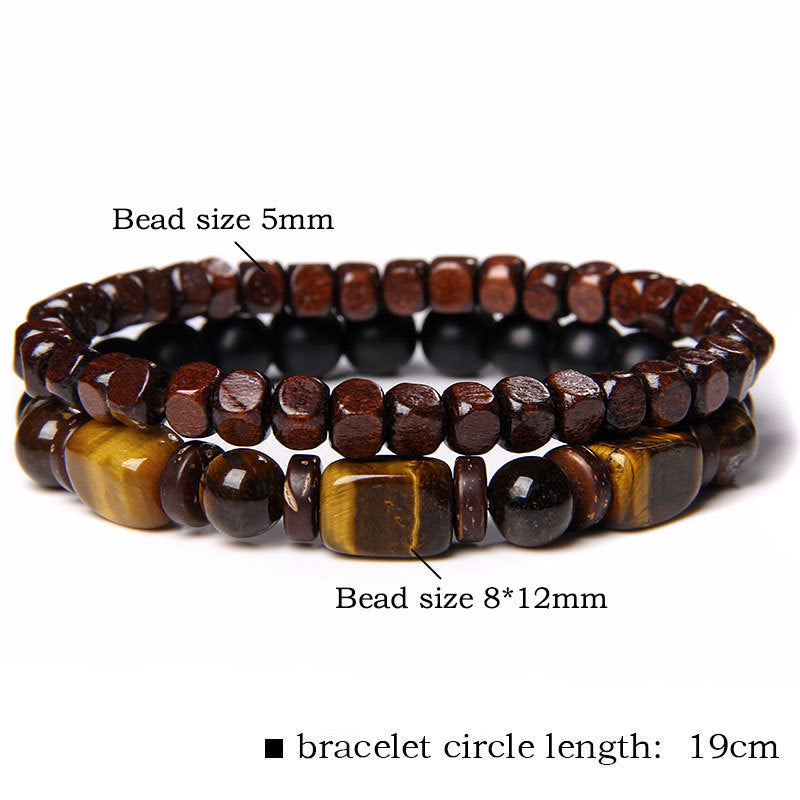 Fortune Jewel Tiger Eye Frosted Stone Hematite Courage Bracelet