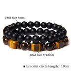 Fortune Jewel Tiger Eye Frosted Stone Hematite Courage Bracelet