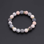 Fortune Jewel Anxiety Stress Healing Crystal Zebra Jasper Bead Bracelet