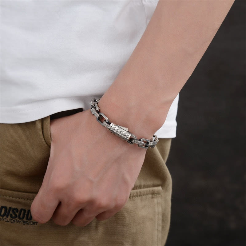 Fortune Jewel Vintage Tang Dynasty Flower Design Engraved Luck Energy Bracelet
