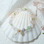 Fortune Jewel Strawberry Quartz Rutilated Quartz Fluorite Flower Healing Bracelet