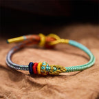 Fortune Jewel Colorful Rope Eight Thread Peace Knot Luck Handmade Bracelet