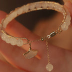 Fortune Jewel Ginkgo Leaf Jade Bead Luck Bracelet