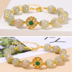 Fortune Jewel Natural Jade Prosperity Bead Chain Bracelet