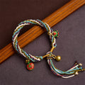 Fortune Jewel Handmade Gold Swallowing Beast Family Healing Reincarnation Knot Braid Bracelet