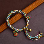 Fortune Jewel Handmade Gold Swallowing Beast Family Healing Reincarnation Knot Braid Bracelet