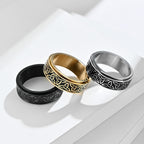 Fortune Jewel  Triangle Knot Triquetra Titanium Steel Calm Rotatable Ring