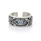 Fortune Jewel Eye Of Horus Crystal Protection Adjustable Ring