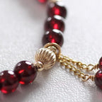 Fortune Jewel 14K Gold Plated Alloy Natural Garnet Calm Bracelet