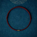Fortune Jewel 925 Sterling Silver Lucky Golden Bead Braided String Bracelet Anklet
