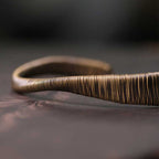 Fortune Jewel Simple Design Wrapped Brass Copper Luck Wealth Adjustable Cuff Bracelet
