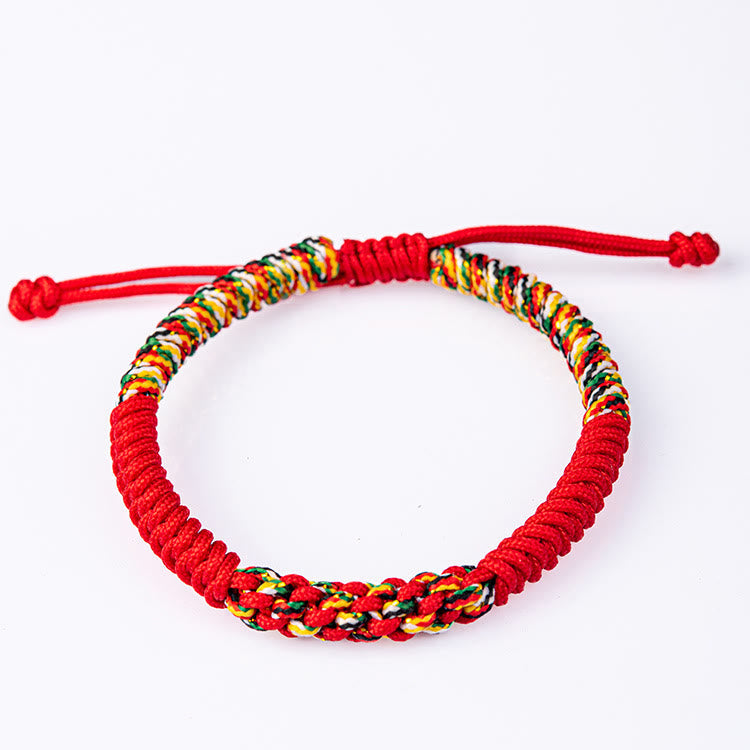 Fortune Jewel Tibetan Handmade Colorful King Kong Knot Luck Braid String Bracelet