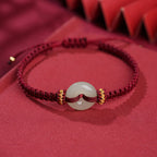 Fortune Jewel Peace Buckle Jade Abundance Braided Bracelet