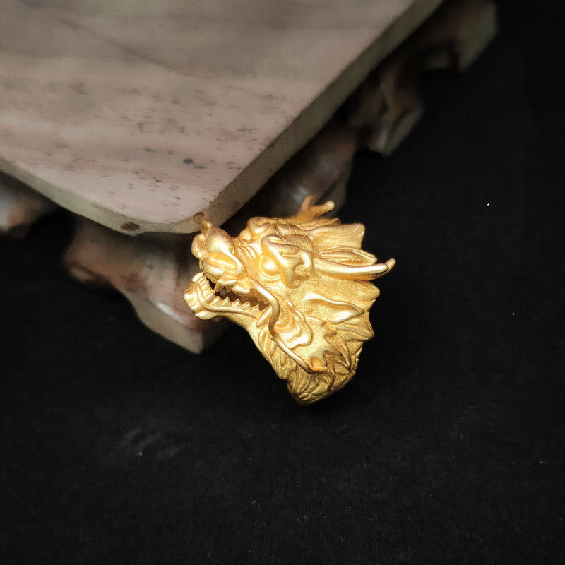 Fortune Jewel Golden Dragon Luck Protection Ring Fortune Jewel