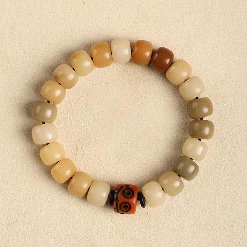 Fortune Jewel Natural Bodhi Seed The Lord of the Corpse Forest Om Mani Padme Hum Wisdom Bracelet