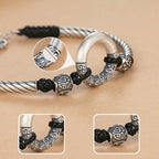Fortune Jewel 999 Sterling Silver Fu Character Peace Buckle Copper Coin Auspicious Clouds Fortune Bracelet