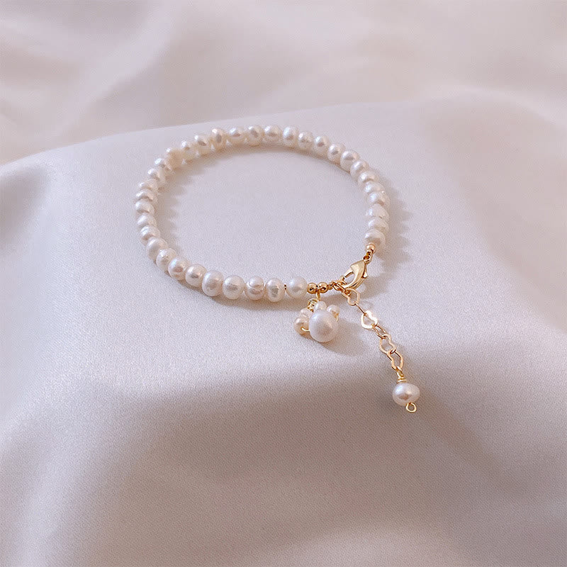 Fortune Jewel Pearl Cat Paw Healing Chain Bracelet