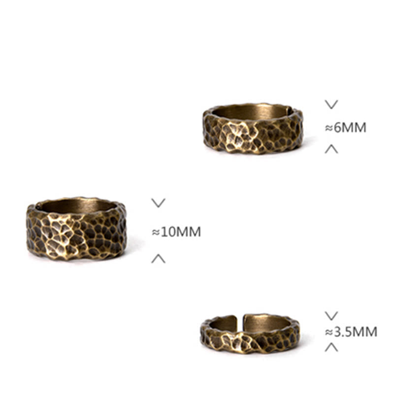 Fortune Jewel Tibetan Bump Texture Design Copper Brass Luck Ring