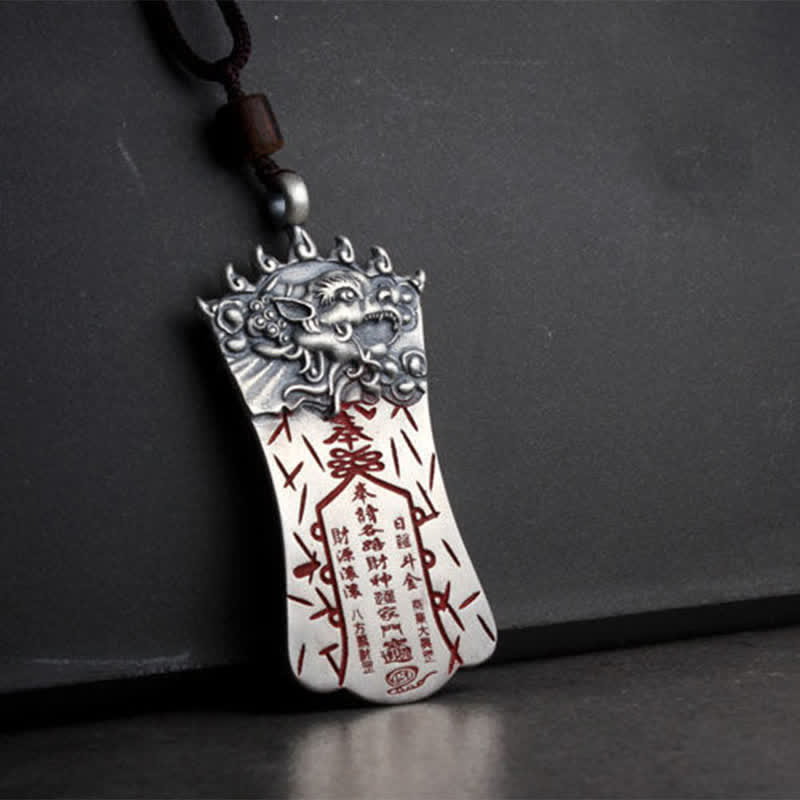 Fortune Jewel FengShui Bagua PiXiu Cinnabar Balance Necklace Pendant