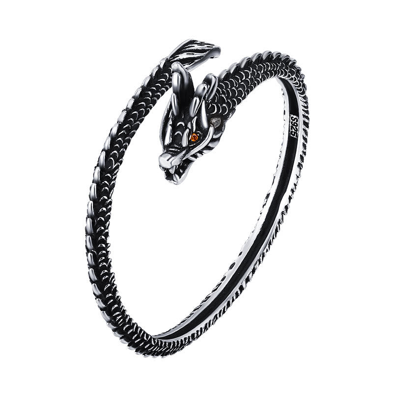 Fortune Jewel Dragon Scales Pattern Luck Protection Bracelet Bangle