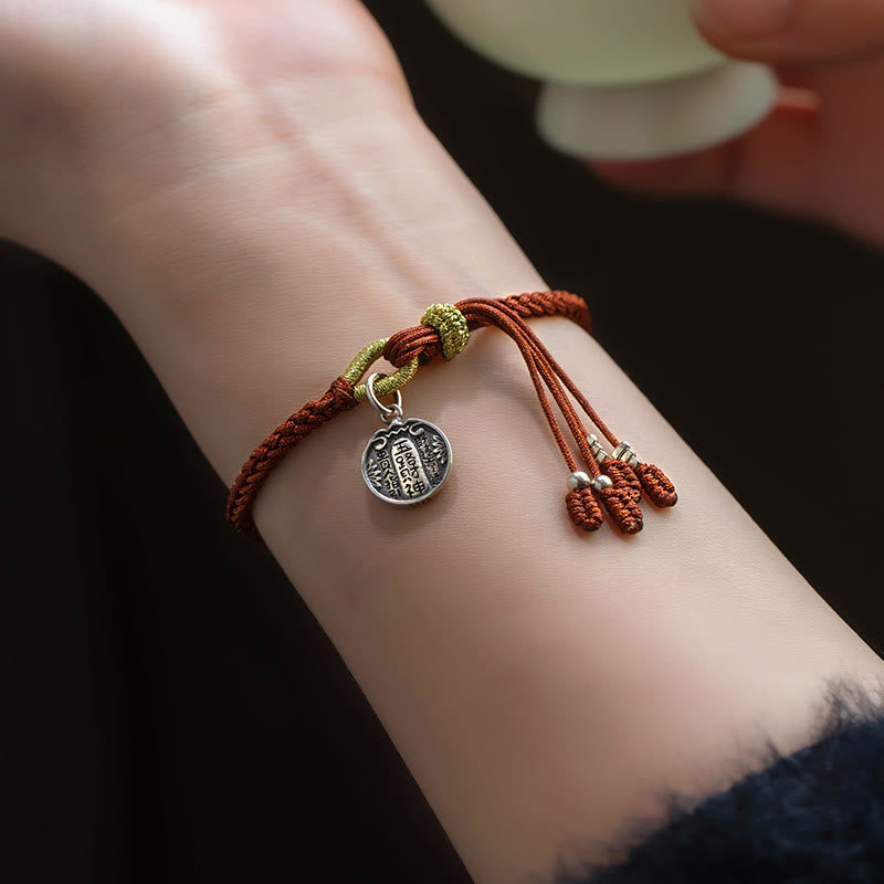 Fortune Jewel Handmade 925 Sterling Silver Five Directions Gods of Wealth Luck Protection String Braid Bracelet