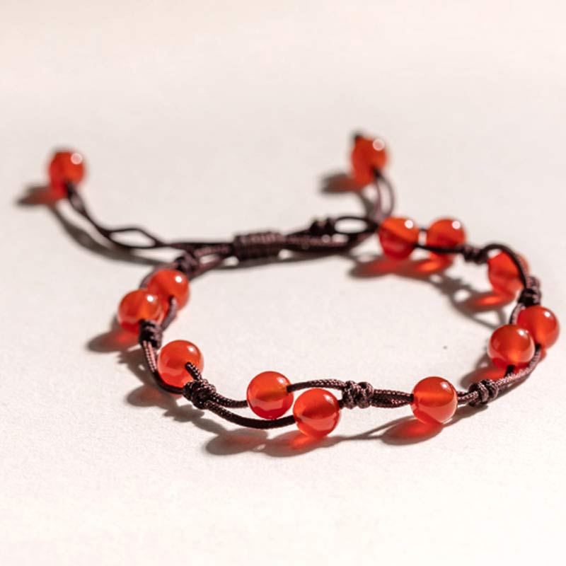 Fortune Jewel Red Agate Moss Agate Cinnabar Calm Bracelet